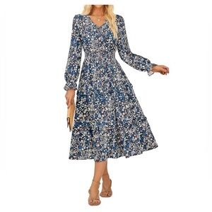 NWT Grace Karin Long Sleeve Floral Dress